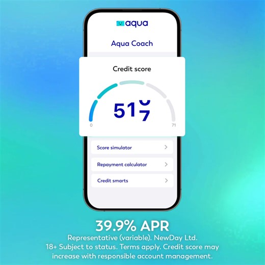 Aqua is the card that aims to say 'yes' to customers like Sam. 💳 Credit limit starting from £250-£1,500 ⏱️ Response in 60 seconds 👍 Eligibility checks don't affect credit score | Aqua
