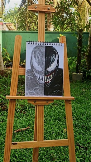 🎨 Venom Pencil & Watercolor Art 🖤🔥 | Marvel Fan Art #venomart #artshorts #marvelart #drawing #shorts