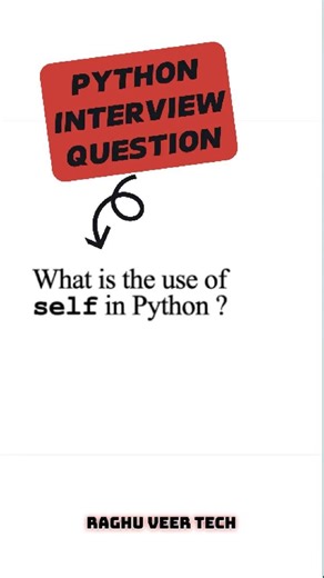 What is self in Python (Most asked Interview) #pythoninterview #coding #pythonforbeginners #python