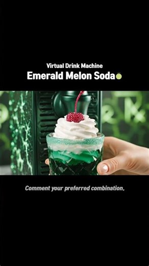 Virtual Drink Machine — Emerald Melon Soda 🍈 #shorts #aivideo #aiasmr #asmr #satisfying
