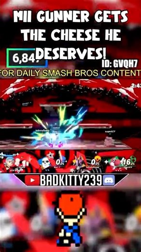Mii Gunner broken reflect damage gone wrong 😂 #ssbu #shorts #fyp #viral #smashbros