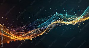 A colorful line of dots that are connected to each other. The dots are in different colors and sizes