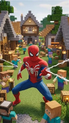 🕷️ Spider-Man in Minecraft World! | Epic Adventure Begins! 🕸️#gaming #games #adventure