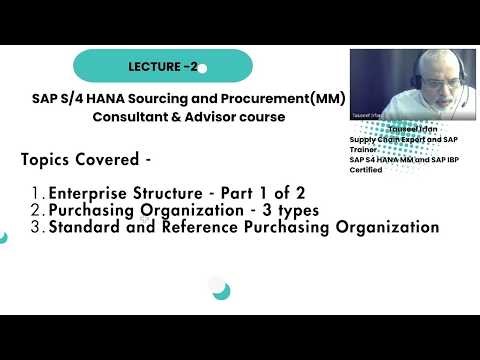 Lecture 2: Enterprise Structure and Purchasing Organization