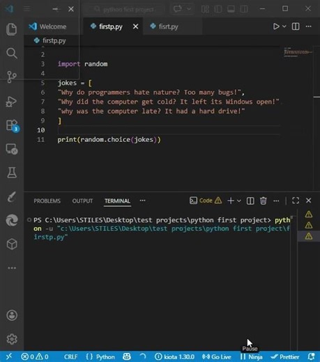 Python Random Joke Generator #Shorts