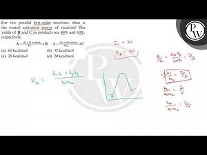 For two parallel first-order reactions, what is the overall activation energy of reaction? The yi...