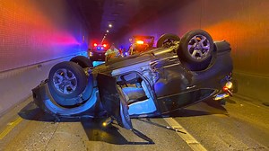 Rollover crash in Mount Baker Tunnel snarls traffic in Seattle Wednesday morning