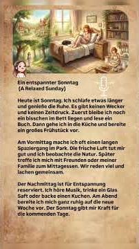 Learn German with Story 🇩🇪 | Ein entspannter Sonntag (A2–B1) | Easy German Practice #learngerman