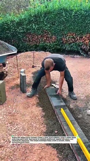 Professional Paver Installation With Perfect Leveling! #Paving #Hardscaping #Construction Smoothly!