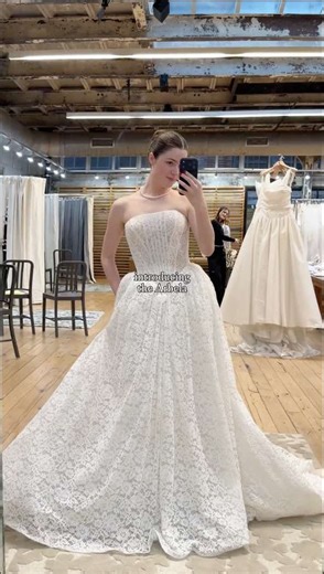 Replying to @jessicafentonn a flattering corset & all-over lace, by Pronovias exclusively at Anthro 🤍 #WeddingGown #BridalEra #2026Bride