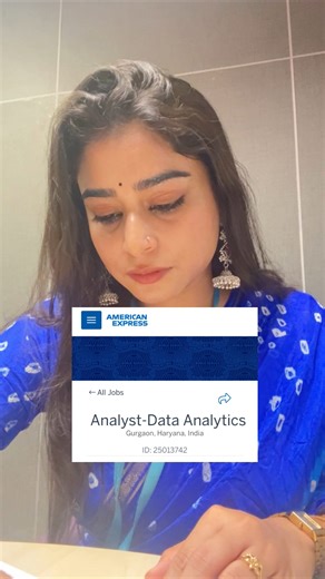 Shakra Shamim | Comment - Job - to receive the Apply link of American Express Data Analyst Hiring. #dataanalyst #interview #job #hiring #career | Instagram
