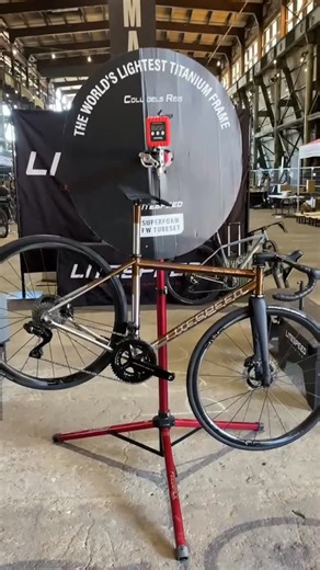 Litespeed Titanium Bikes on Instagram: "We’re at @made.bike this weekend, showcasing the next evolution in titanium. This is the only appropriate response to putting the Coll dels Reis on the scale 👀 Heading to the show? Stop by the booth, meet the crew, and experience the lightest titanium bikes. #LegendaryTi #MADEBikeShow"