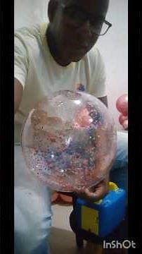 Como colocar confete dentro do balão bolha/ bubble com confete.