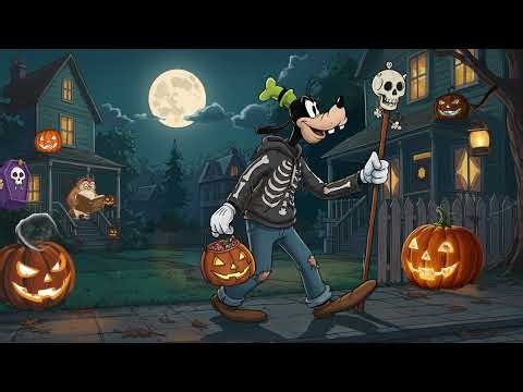 Goofy’s Cozy Halloween Ambience 🎃 Gentle 1950s Oldies Playing in Another Room for Relax & Sleep
