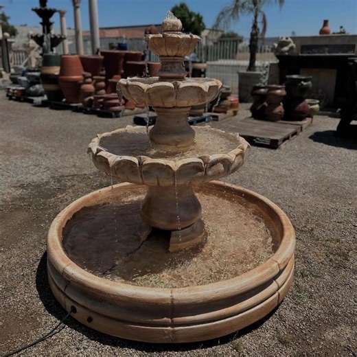 Large 3 Tier Cast Stone Garden Fountain – Classic Courtyard Water Feature - Etsy