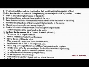 KCSE 2017 | CRE KCSE 2017 PAPER 1 | KCSE REVISION | KCSE CRE Paper 1 Questions and Answers |PART 2