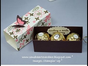 FERRERO ROCHER TREAT BOX with RIBBON PULL - SandraR UK Stampin' Up! Demonstrator Independent