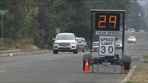Red and blue flashing radar speed sign won't ticket drivers