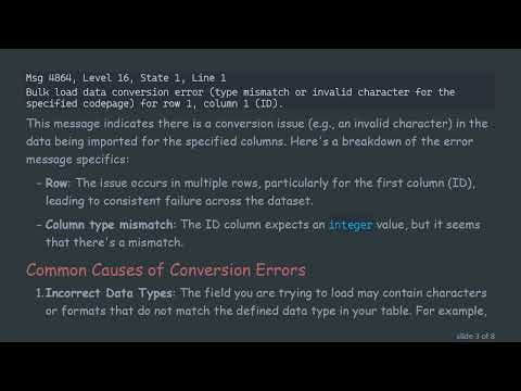 Resolving the Bulk Load Data Conversion Error in SQL Server
