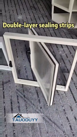 24" x 24" Shed Windows with White Frame, 360° Rotatable Flush Mount Sliding Window, Metal Tempered Glass Window with Handles, Replacement Windows for Bathroom Kitchen, House, Basement (White, 24×24in)