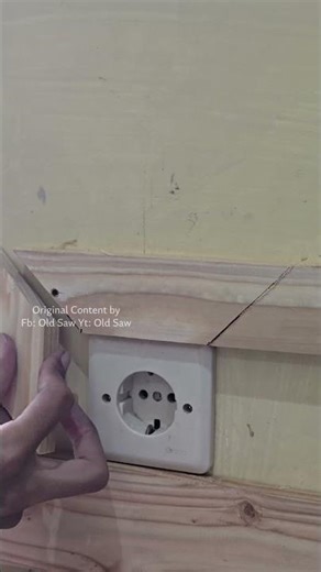How do i install the wood that goes through the electrical outlet #wood #woodworking #useful