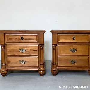 Glossy Nightstands Makeover Using Benjamin Moore Advance Paint | A Ray of Sunlight - Painted Furniture & DIY