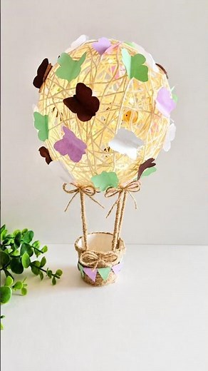 Diy hot aur ballon || diy hot air balloon lamp with wool || #diy #craft #shorts