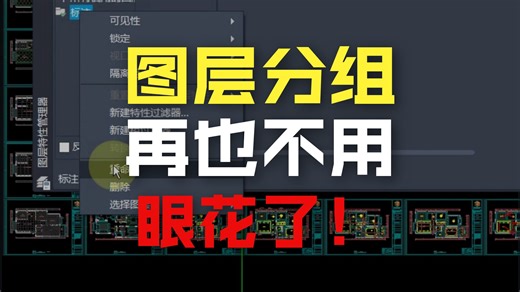 把几十上百个CAD图层分组管理！ CAD图层组过滤器，效率翻倍！