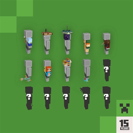 9 out the 15 free Character Creator items have been revealed! Which one is your favorite thus far? Stay tuned for the remaining items in our Instagram Stories and Instagram Broadcast channel! https://aka.ms/IGBClPromo #Minecraft15 | Minecraft