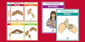New Zealand Sign Language Days of the Week Cards