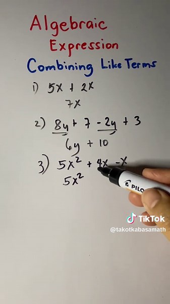 Algebraic Expressions: Combining Like Terms Tutorial