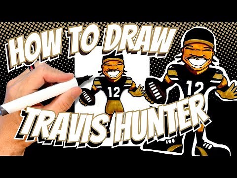 How to Draw Travis Hunter for Kids - University of Colorado Buffaloes College Football