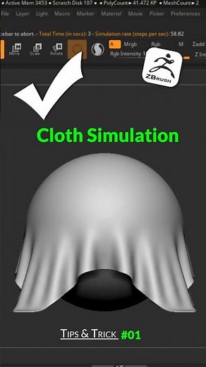 Cloth Simulation in Zbrush!