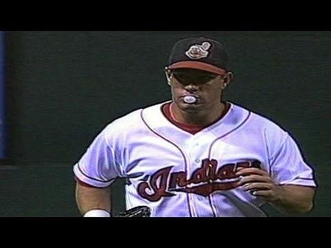 1997 ALDS Gm4: Brian Giles throws out Tino Martinez