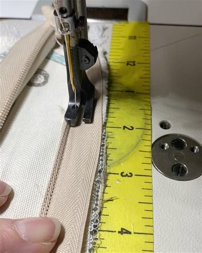 2.6K views · 21 reactions | Did you know you can use a walking foot to install an invisible zipper in your cushion? I use the center of my 1/4” cording foot and the outside of my zipper foot. Perfect every time  give it a try! | Kim's Upholstery | Facebook