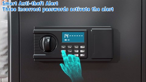 5.0 Cuft Fireproof Safe for Home Documents, Large Home Safe Box Fireproof Waterproof with LCD Keypad Keys, Anti-Theft Alert, Hidden Code Mode, Personal Combination Fire Safes For Money Jewelry Office