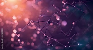 Molecular network forming weblike structure illustrating molecular interactions and dynamics. Concept Molecular Structures, Network Visualization, Interaction Dynamics, Weblike Formation Stock Video