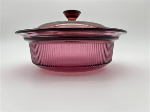 Vintage Corning Visions Cranberry 24 Oz Casserole Dish V-30-B | Ribbed Pyrex Glass Cookware W/ Lid | Retro Kitchen Collectible USA - Etsy