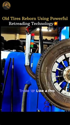 ꜱʜᴇ ɪꜱ • R A N I✨ on Instagram: "Watch how old, worn-out tires are transformed into almost brand-new ones using advanced industrial retreading technology. This fascinating process removes damaged rubber, repairs internal layers, and applies fresh tread with precision machines, giving tires a second life while saving huge amounts of cost and raw materials. 🌍♻️ Retreading is not just smart recycling — it’s a powerful innovation that supports sustainability and reduces waste in the transportation