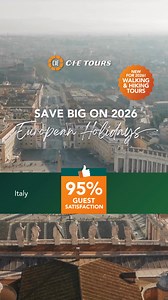 Our Best Sale of the Year! ✈️ Save up to C$1,200 per couple on 2026 guided holidays across Europe. 🌍 All destinations. All tours. No blackout dates. Choose from nearly 50 itineraries—including 5 new tours—or design your dream trip with a Custom Private Driver experience. 🚗 | CIE Tours