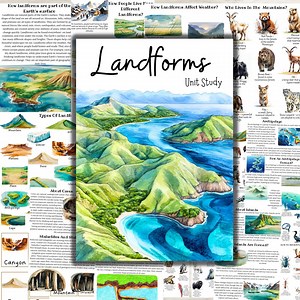 Landforms Unit Study, Geography Unit, Geography Homeschool, Landform Printable, Landforms of the World, Montessori Landforms - Etsy