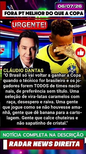 🔴 URGENTE! Cláudio Dantas critica modelo da Seleção Brasileira