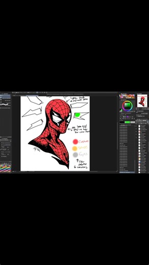 DJ | Drawing Spiderman in my Style Part 5.4 (Color Flats) Workflow and Technique * Layer Organization: Always place your color flats on a... | Instagram