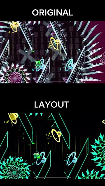 Geometry Dash: Original vs Layout 🤯 #geometrydash #shorts