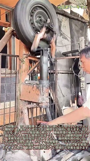 古いタイヤを動力源に：究極の自家製鍛冶屋：ジャンクヤードの天才による金属鍛造