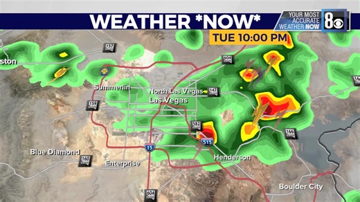 3.1K views · 61 reactions | WET IN SPOTS: WeatherNOW radar showing more storms @ 10PM that are bringing rain and lightning to some areas. The heaviest rain and storms have been in Lincoln Co. and NE Clark in Moapa and Mesquite. Join us at 11 for more #MostACCURATE #TeddSaid #WeatherNow 8newsnow.com?utm_medium=social&utm_source=facebook_8_News_Now | 8 News Now | Facebook