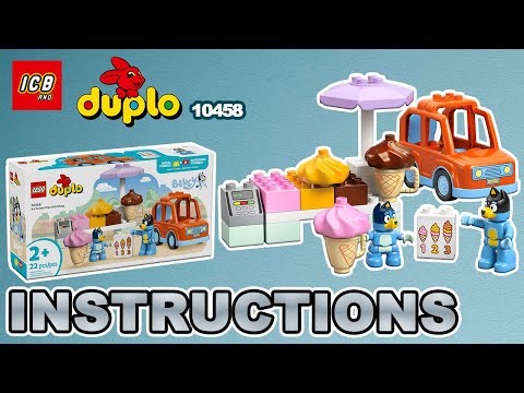 LEGO DUPLO 10458 Ice Cream Trip with Bluey – 4K Build Instructions Slideshow