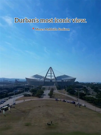 Durban from a different perspective. 🏟️🚁✨ 📍 Moses Mabhida Stadium 📽@MosesMabhidaStadium #Durban #MosesMabhida #DroneShot #DronePhotography #ExploreDurban