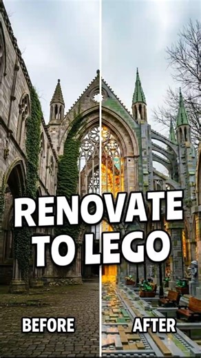 From Abandoned to a Renovated LEGO Gothic Cathedral in 1 Minutes | Real Timelapse Build 🧱