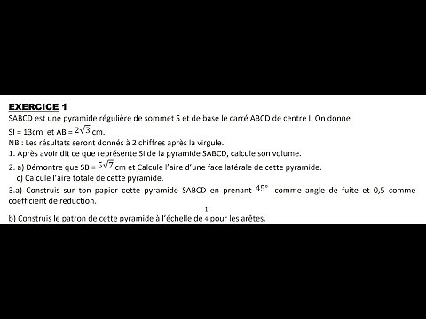 #Corrigé d'Exercice Pyramide Classe de 3ème